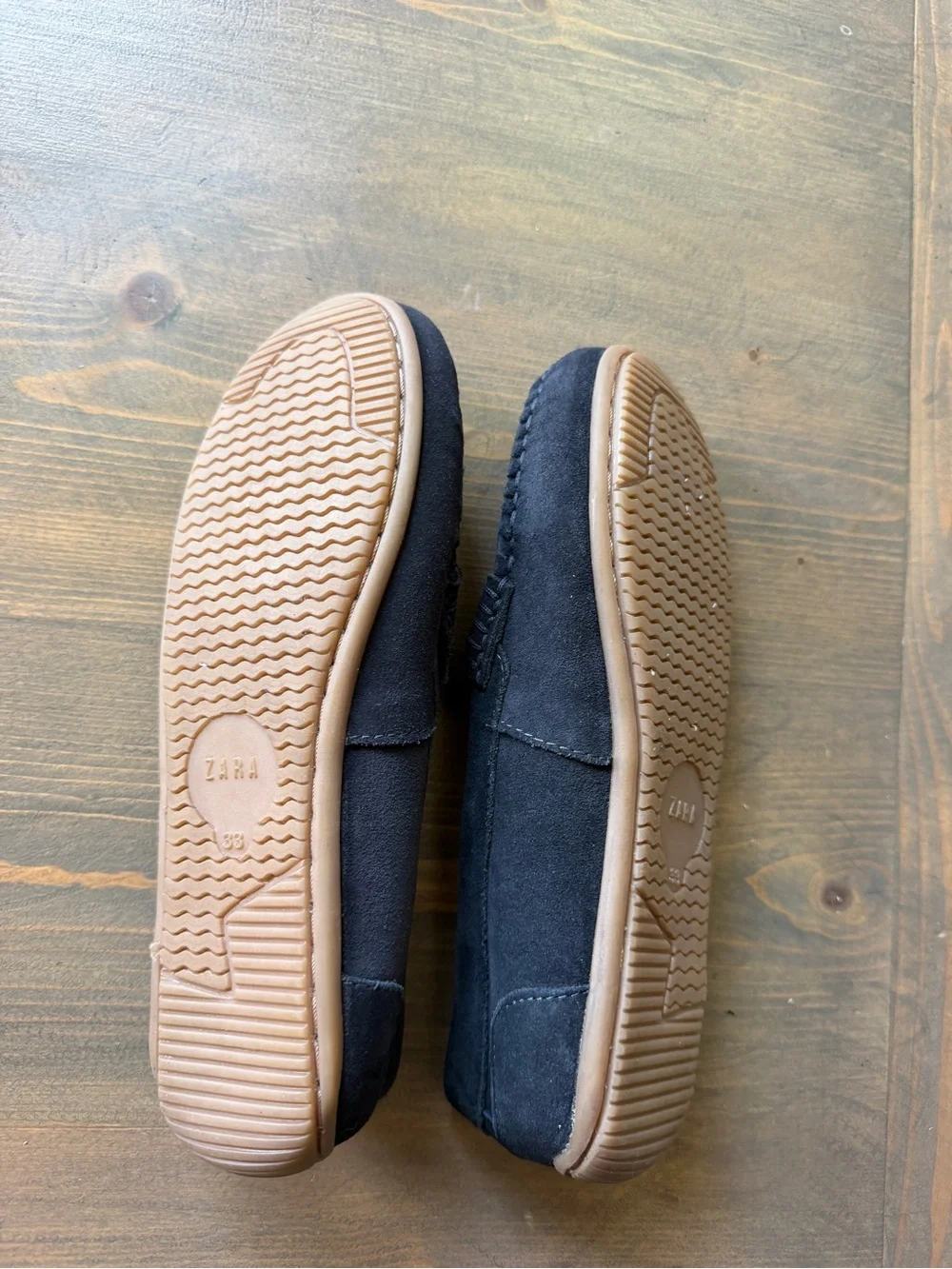 Zara boys Blue Suede Slip-On Penny Loafers